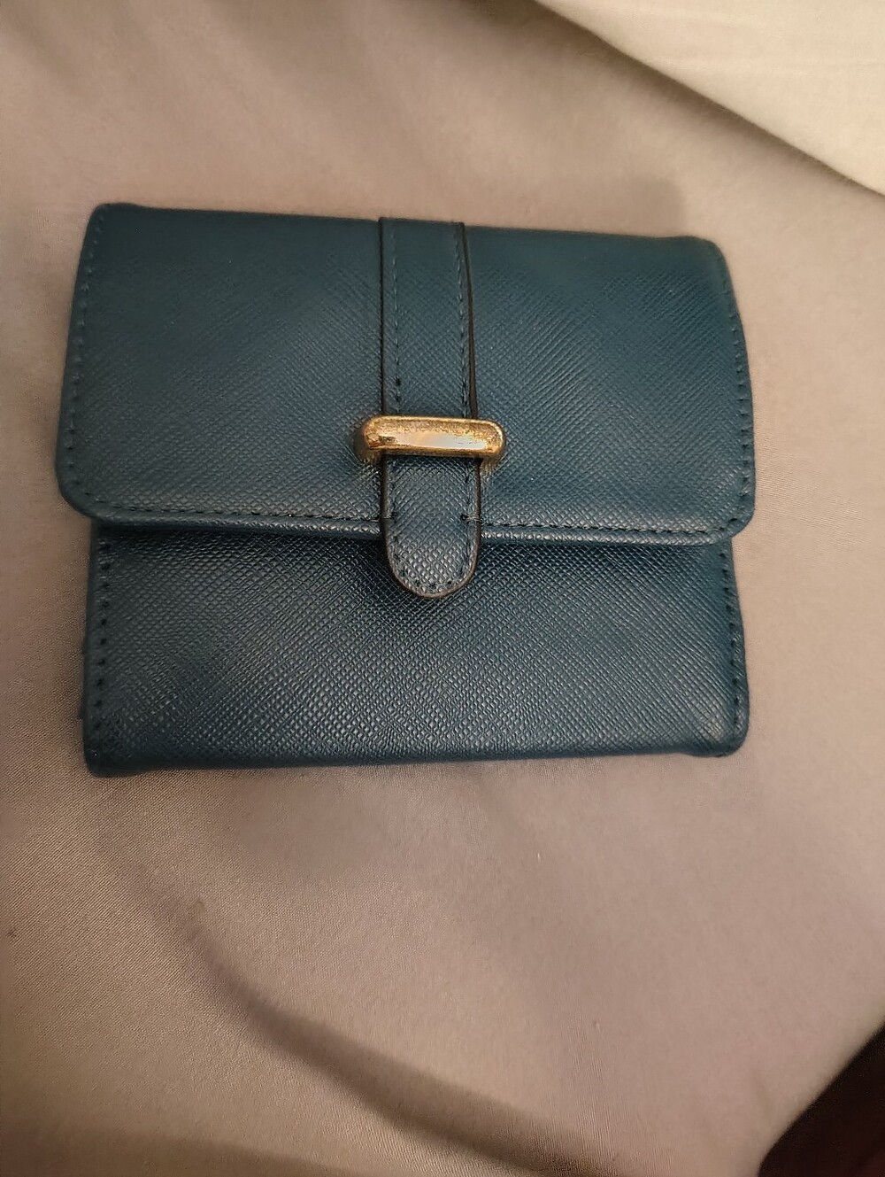 Target 11Compact Teal Women’s Leather Wallet with Gold Accent